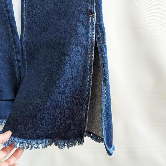 KanCan Highrise Flare Jeans 28 Raw Hem Bell Bottom Jean Factory Distressed - Picture 6 of 15